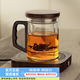 忆壶茶（YIHUTEA） 泡茶杯茶水分离玻璃杯办公室茶道喝茶杯子男士个人专用高档水杯 【透明】加厚泡茶杯+55℃保温垫