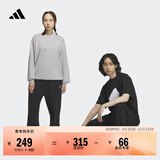 adidas情侣款加绒加厚直筒束脚运动裤男女秋冬阿迪达斯官方轻运动   黑色（推荐女生选小一码）   XL