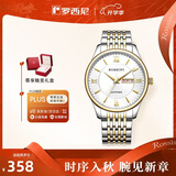 罗西尼（ROSSINI）手表男款 生日礼物简约商务石英表双历白盘钢带618573
