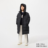 优衣库童装男童女童高级保暖羽绒大衣外套长款羽绒服478153 09 黑色 110