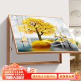 瑞尚电表箱装饰画免打孔轻奢挂画遮挡箱电闸箱多媒体盒配电箱客厅壁画 金鹿送福A 70*50可覆盖（横60竖40）晶钻面