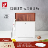 双立人（ZWILLING）刀具套装双重除菌刀架刀具全套中片刀砍骨刀斩刀多用刀菜刀砧板餐具厨具26件套焦糖橘