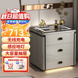 鹿匠（LUJIANG）保险柜家用床头柜保险柜保险箱家用床头柜 高51cm/宽50cm 星空灰（内部无保险柜）