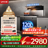 优盟（UM）集成灶一体式750mm小户型家用大吸力侧吸下排自清洁小尺寸抽油烟机燃气灶套装天然气JJZT-UJ257