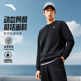 安踏加绒卫衣男冬季保暖圆领卫衣长袖套头衫针织运动休闲加厚上衣