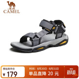 骆驼（CAMEL）户外沙滩鞋凉鞋涉水平底凉鞋男 A822162412 灰色 44