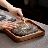 匠之典作普洱分茶盘胡桃木一体开茶赏茶盘实木茶饼撬茶托盘