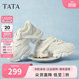 他她泡泡奶油白色老爹鞋女增高休闲鞋厚底 米白（常规款） 36