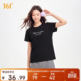 361°t恤衫女夏季新款潮流休闲宽松运动正肩上衣服短袖女装662629106-4