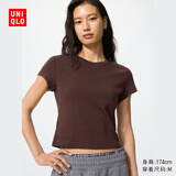 优衣库圆领短T恤/短袖女装26春夏新款483455 37 栗色 2XL