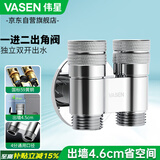 伟星一进二出龙头角阀双出水 黄铜带止回 洗衣机洗碗机马桶用85006