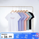 361°t恤衫女夏季新款潮流休闲宽松运动正肩上衣服短袖女装662629106-1