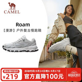 骆驼（CAMEL）【漫游】运动鞋新款女鞋网面透气复古休闲百搭厚底增高慢跑步鞋子