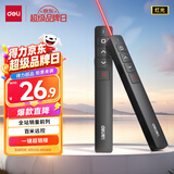 得力（deli）翻页笔教师用ppt投影笔激光翻页笔激光笔演讲笔 无线演示翻页器课件笔 逗猫笔红光 黑色MA58