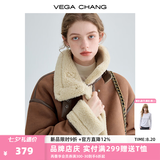 VEGA CHANG雅丹风仿皮毛一体短外套女2025年秋冬装巴恩风毛绒大衣 焦糖棕 L
