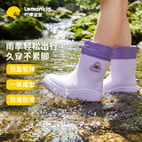 柠檬宝宝儿童雨鞋男女童雨靴防水防滑小孩上学水鞋束口户外轻便