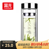 富光双层玻璃杯 高硼硅玻璃泡茶杯子 茶水分离杯 带茶隔商务水杯男士