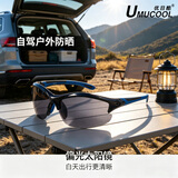 UMUCOOL优目酷户外运动跑步骑行眼镜男防光防风沙偏光太阳镜女墨镜21411 蓝框灰片（偏光+UV400+白天+不能配近视）