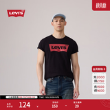 Levi's李维斯情侣美式宽松印花时尚简约舒适潮流纯棉圆领短袖T恤 黑色 002A0-0001 L