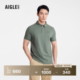 AIGLE艾高轻奢短袖T恤春夏经典款速干吸湿COOLMAXpolo衫上衣男 迷迭绿 AW601 L (180/96A)