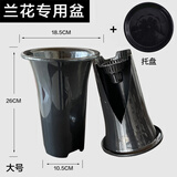 华香园 绿植花卉 兰花专用盆 透气兰花盆 塑料花盆 塑料兰花盆 大号（带托盘） 20个