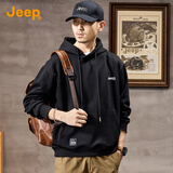 吉普（JEEP）高端刺绣男士连帽卫衣男2025秋冬新款休闲宽松长袖套头T恤上衣服