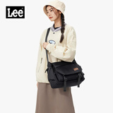 Lee 斜挎包女包大学生日系工装单肩包大容量邮差包生日礼物 黑色