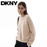 DKNY唐可娜儿针织衫女2026年新款独特撞色早秋穿搭圆领长袖女士毛衣PC