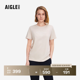 AIGLE艾高轻奢短袖T恤春夏经典款DFT户外速干透汽上衣抗菌女 貂杏色 AT495 L (170/92A)