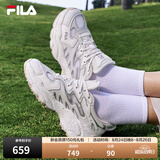 斐乐（FILA）【杨幂同款】蕨草鞋丨老爹鞋女鞋夏季透气运动鞋厚底鞋休闲鞋 磨菇灰色/白中白-OB 37.5