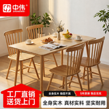 中伟实木餐桌家用饭桌子会议洽谈桌小户型餐厅家具长方形1.2米单桌