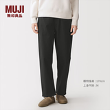 MUJI 女式 棉水洗 轻便 锥形裤 裤子女款女装26年春季长裤BE1W5A6S 黑色 M (160/66A)
