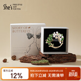 She's茜子头饰撞色滴油栀子花边夹发卡时尚刘海发夹教师节礼物