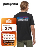 巴塔哥尼亚（Patagonia）男女情侣款通勤P-6 Logo混纺棉休闲潮流户外透气短袖T恤 38504 BLK黑色 L 176/185(CM)  80/91(KG)