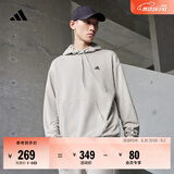 adidas休闲加厚毛圈连帽卫衣套头衫男女秋冬阿迪达斯官方轻运动   金属灰   3XL