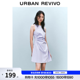 UR春季新款女摩登气质褶皱收腰显瘦无袖连衣裙UYY750030 淡紫 S
