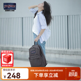 JANSPORT杰斯伯书包轻便双肩包男女旅行包简约背包电脑包学生校园 4QUEDMX质感灰-隔层+侧袋