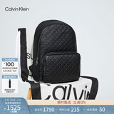 Calvin KleinJeans男士休闲通勤校园风满版ck压印字母拉链大容量双肩包礼物
