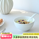 隆达骨瓷陶瓷碗骨瓷餐具纯白碗家用米饭碗大容量面碗泡面碗汤碗碗具套装 纯白5英寸澳碗 6只装