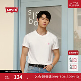 Levi's李维斯情侣同款美式复古简约休闲时尚宽松LOGO印花短袖T恤 白色 002U3-0000 L