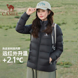 骆驼（CAMEL）火炉羽绒服冬季新款女装3A抗菌抗静电90绒子立领排骨轻薄羽绒外套