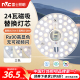 雷士（NVC）led灯盘吸顶灯替换灯芯灯板磁吸灯泡灯条贴片替换灯盘光源灯管 Ra90-24W三色/15-20㎡