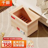 千畔电火桶家用烤火炉实木取暖器烘脚暖脚神器冬天办公室加深深桶烤火箱客厅电暖气暖脚炉取暖炉电火盆 60*40*40CM实木深桶【三秒速热】