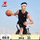 特步（XTEP）【国潮】男装速干篮球套装背心短裤夏季运动两件比赛训练套吸 黑 L/175