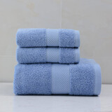 洁丽雅（grace） 浴巾纯棉抗菌大成人A类长绒棉柔软舒适毛巾女男吸水情侣素色简约 蓝色一浴二毛