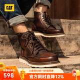 卡特（CAT）马丁靴工装靴男鞋经典款BRAVADO轻户外复古时尚牛皮面机车靴子男 深棕P712950 44