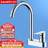 莱尔诗丹（Larsd）双孔面盆水龙头 冷热浴室双孔不锈钢卫生间洗脸盆洗手盆龙头T5231