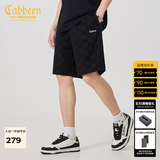 卡宾（CABBEEN）【棋盘格提花】宽松休闲短裤男夏新款潮牌运动五分裤 煤黑色01 XL (180) 52