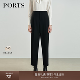 PORTS宝姿女装 秋冬新品缝制针织中筒长裤LL9P031LWW042 黑色 M (6)