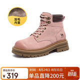 骆驼（CAMEL）山丘经典大黄靴户外工装马丁靴 L23W076065M 粉色（毛里） 36